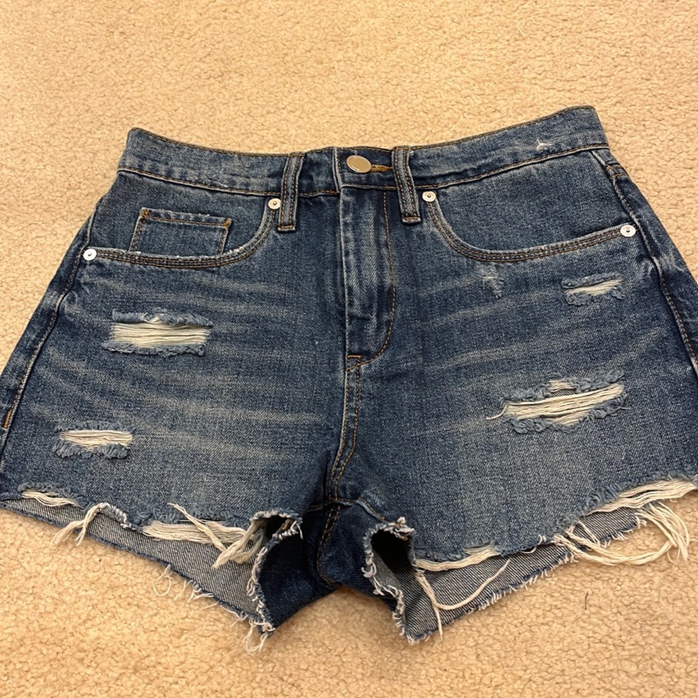 Black nyc denim ripped shorts size 26